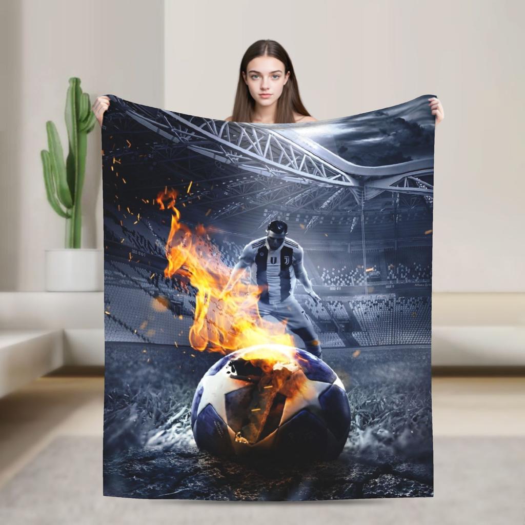Football Legend  CR7 Plush Blanket  Vintage Throw Blanket for Home 125*100cm Bedspread