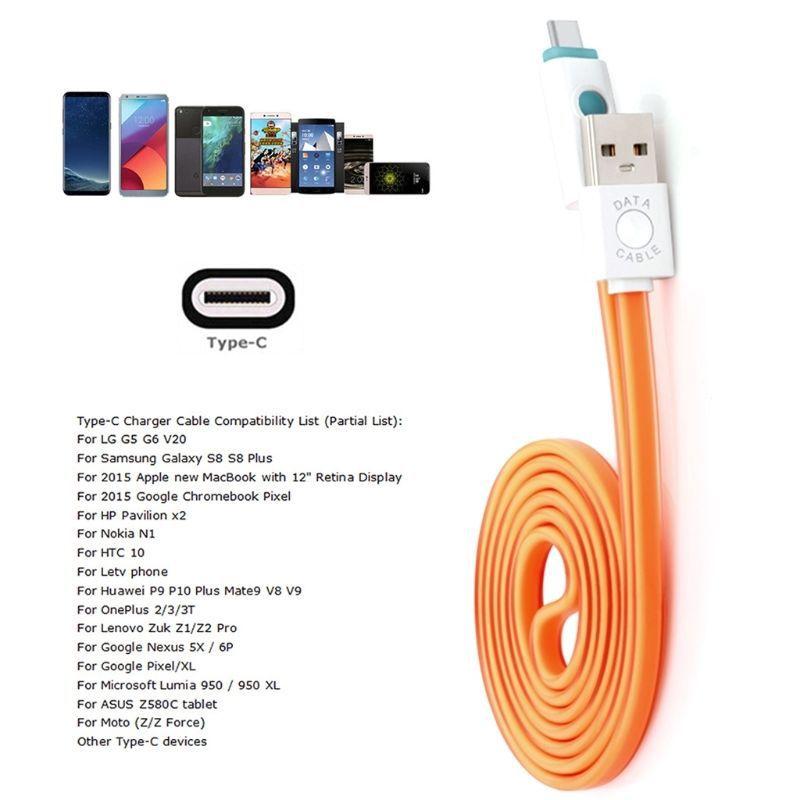 Premium Quality Usb 3.1 Type C Usb-c Led Light Data Sync Fast Charging Cable For Android Phones