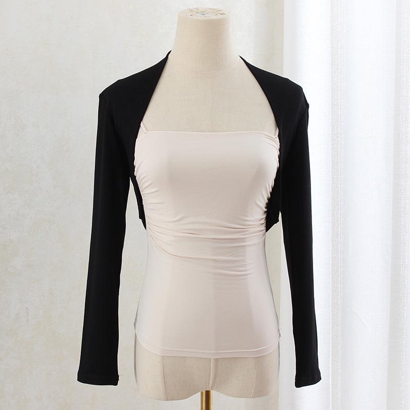 Women's Snowfall Style Cardigan: Lightweight Spring & Autumn Shawl, Cropped Air-Conditioned Jacket, Ballet Dance Camisole.