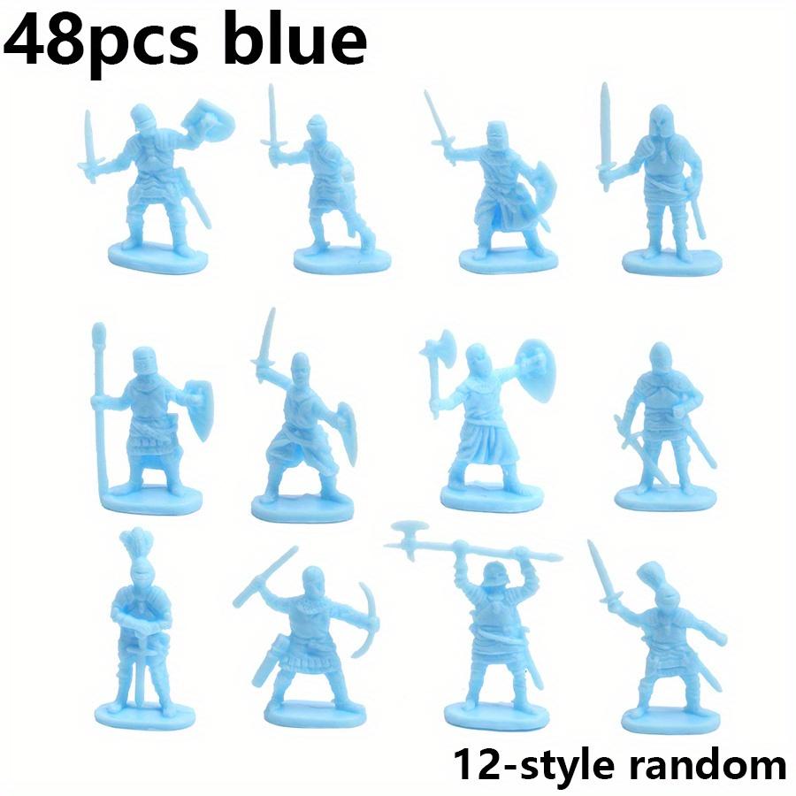 50pcs Mini Medieval Soldier Figurines - 12 Styles Miniatures for Military Enthusiast RPG War Games Table Ornament Car Decor JXB