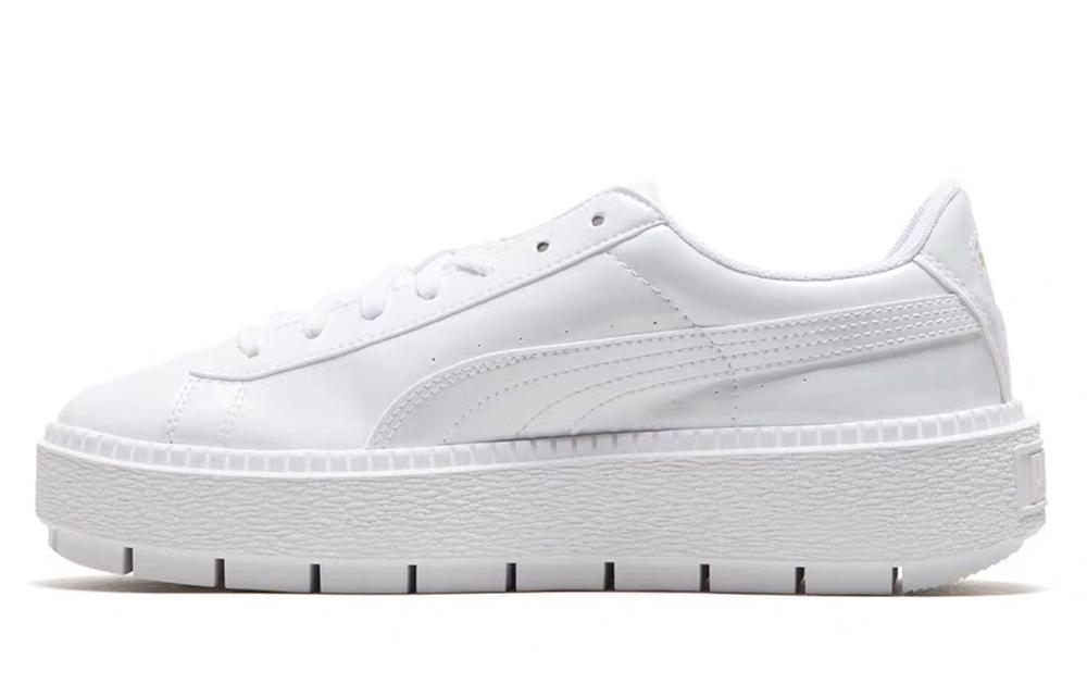 PUMA Basket Platform Retro Low Tops Casual Skateboarding Shoes Unisex White Women s 367046-01 38