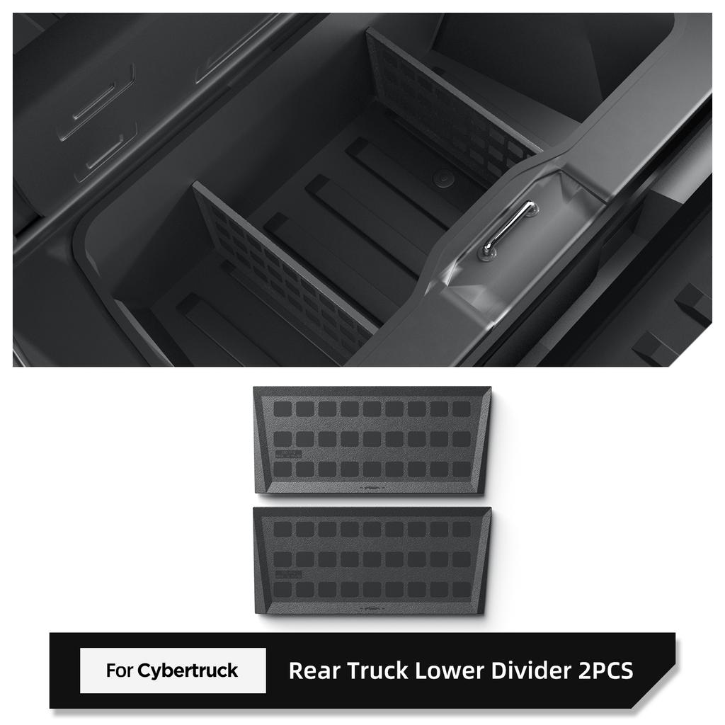 2Pcs for Tesla Cybertruck 2024-2026 Rear Truck Bed Lower Layer Combination Partition Container Organizer Board Accessories