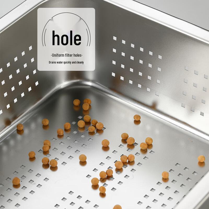 Commercial 304 Stainless Steel Square Perforated Drain Basin