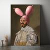 Canvas Painting Portrait with Pink Ears