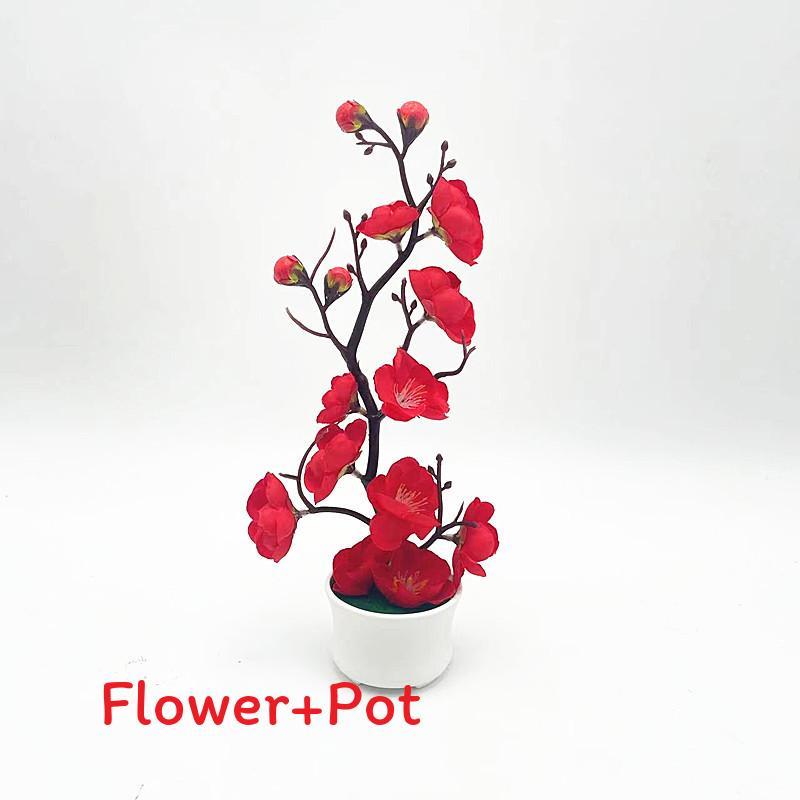 Faux Plum Blossom Miniature Bonsai Pot For Indoor Photography And Home Decoration