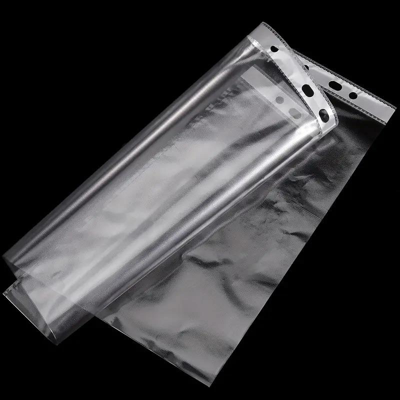 100pcs A4 11 Holes Loose-leaf Document Paper Protective Sleeve Transparent Plastic Punched Pocket Folder File Pocket Sleeve Thin