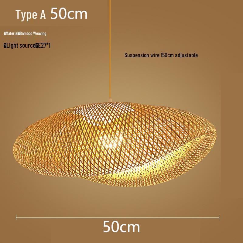 Bamboo Zen Pendant Light: Artistic Bamboo Weave Lantern for Tea Rooms and Tables