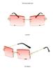 Elegant Gradient Womens Diamondcut Frameless Square Sunglasses