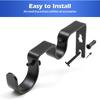 Creatyi Heavy Duty Double Curtain Rod Bracket Double Rod Holders for 1 1/4 Inch and 3/4 Inch Rod (2 PCS, Black)