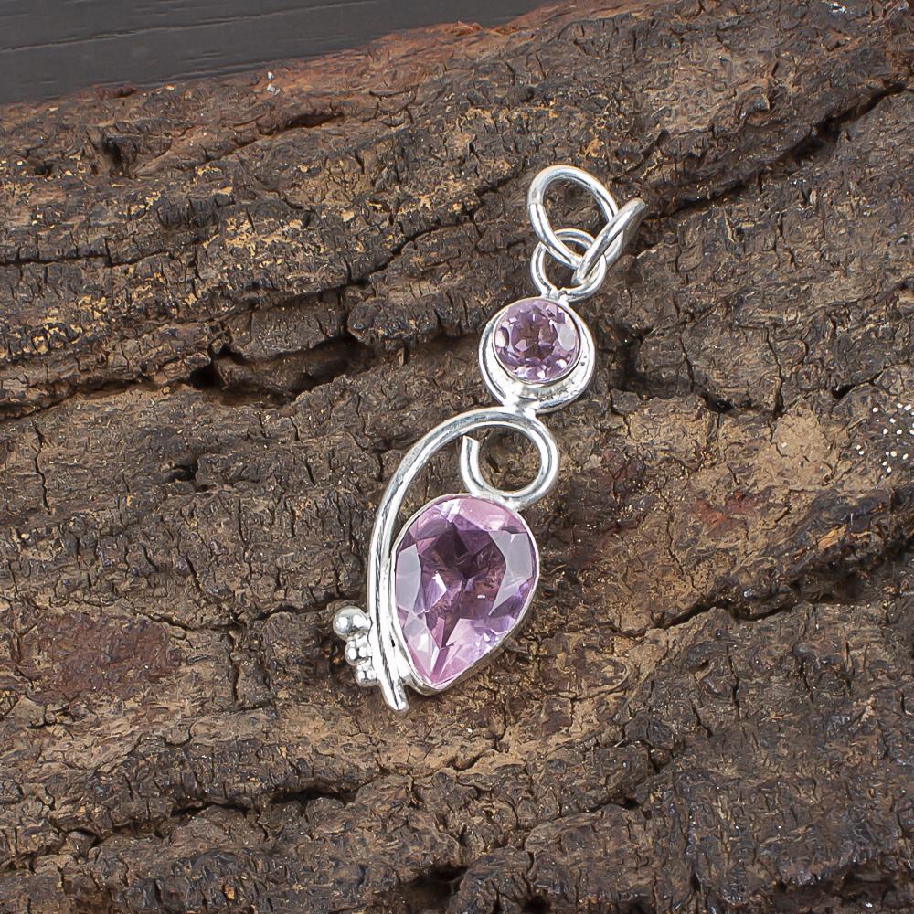 Morganite Pendant, Handmade Gemstone 925 Solid Sterling Silver Pendant Antique Jewelry, Silver Chain Pendant, Engagement Gift