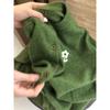 Frühherbst Super Gutaussehend Einzigartig Schönes Oberteil Locker Fauler Stil Leichter Luxus Luxus Grüner Strickcardigan für Damen