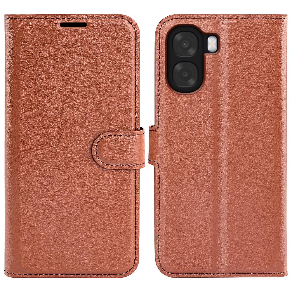 Phone Case For Oppo A6x 5G / A6x 4G Wallet Stand Litchi Texture Shockproof Leather Phone Cover