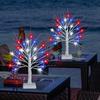 Independence Day LED Star Tree Decoration 18/24-Inch Patriotic Tabletop Light with 24 Red White Blue Stars 8 Modes Timer USB & Battery Powered 4th of