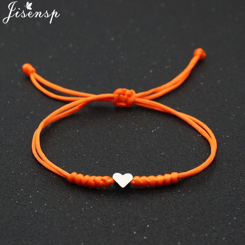 Multicolor Rope Lucky Heart Bracelets Women Men Charm Woven Handmade Bangles Braided Adjustable Buddhism Jewelry Pulseras