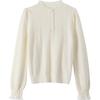 Baitu Women's Jacquard Ruffle Collar Long Sleeve Knit Sweater