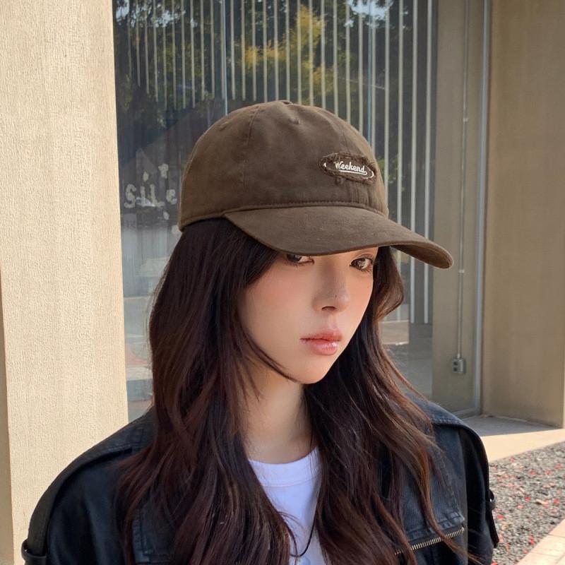 Cotton Baseball Cap For Women With Sun Protection And Embroidered Letters For Casual And Chic Style