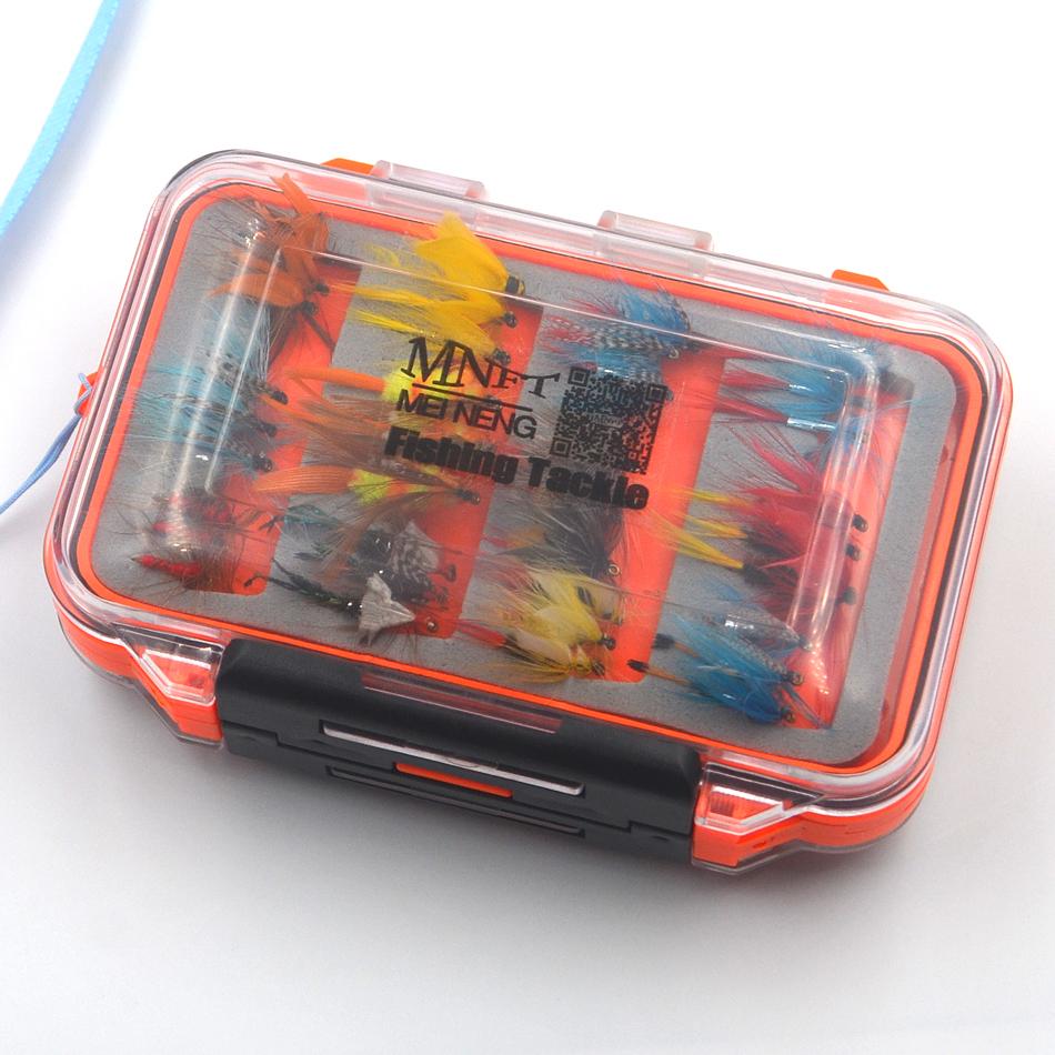 MNFT 72Pcs/Set Wet Dry Nymph Fly Fishing Lure Set Artificial Lnsect Bait Trout Fly Fishing Hooks Tackle With Waterproof Case Box