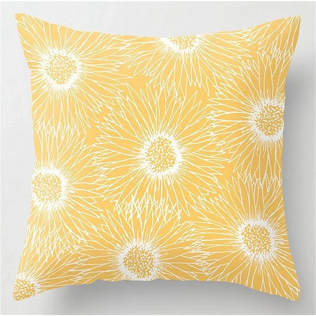 Yellow cushion pillowcase 40x40, 45x45, 50x50, 60x60. Square pillowcase, sofa cover. Home Decor Pillowcase.