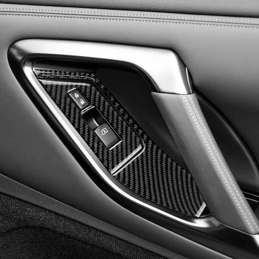Carbon Fiber Trim For Nissan GTR R35 2008-2016 Door Window Lifter Button Switch Control Panel Cover StickerCar Interior Styling