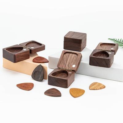 Wooden Guitar Picks Holder Storage Box Lightweight Portable Handcrafted Guitar Picks Storage Container