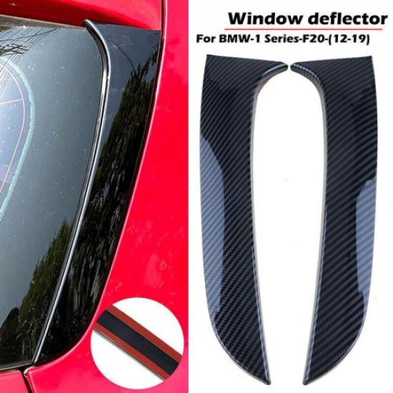 2* Rear Window Side Canard Spoiler Cover Trim For BMW 1-Series F20 F21 2012~2019