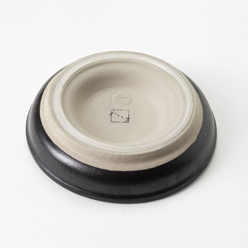 &NE Iwami-yaki Grater, Small, Hare to Ke x Motoshige, Black, 10cm Diameter x 2cm Height, Made in Japan, Ceramic, One-Handed Grinding, Non-Slip, Microw