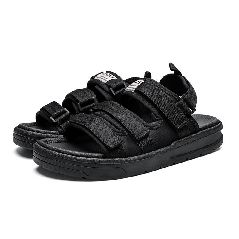 

Сандалии мужские пляжные летние вьетнамские с открытым носком мужские сандалии для вождения подростковые студенческие сандалии 45 чёрный