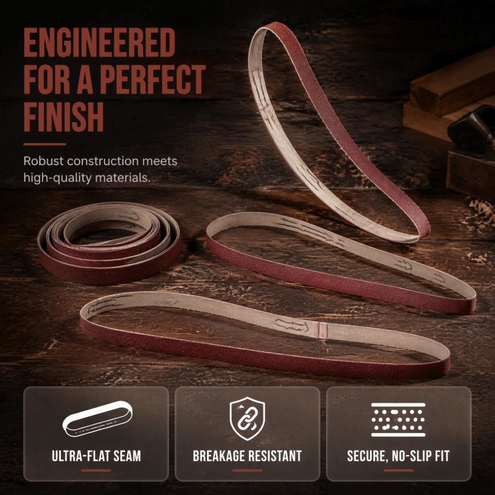 10pcs Fine Sanding Belts Durable Belt Sander Tool Aluminum Oxide Sanding Belts  Belt Sander