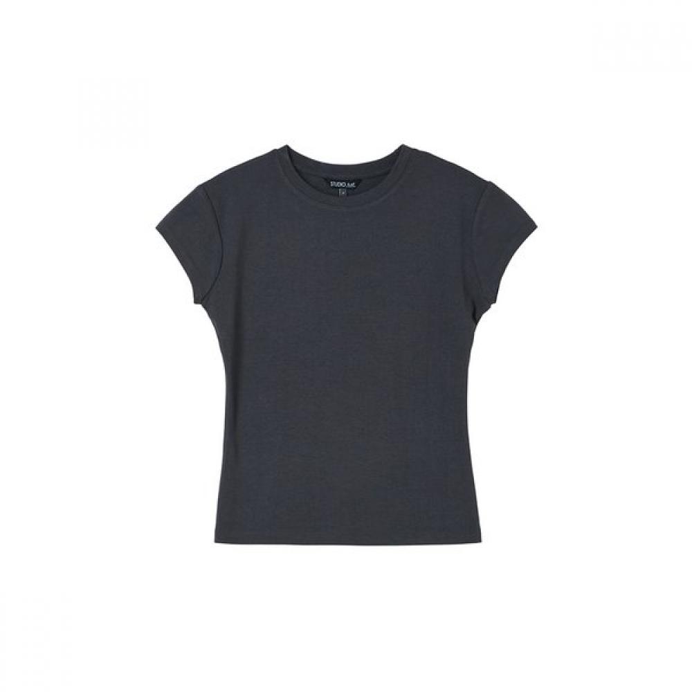 

Lap Cap Sleeve Slim ShorT Sleeve T shirT as2cT461 CH (charcoal)/FF