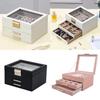 Jewelry Storage Box Pu Leather Large Capacity Organizer For Home And Travel