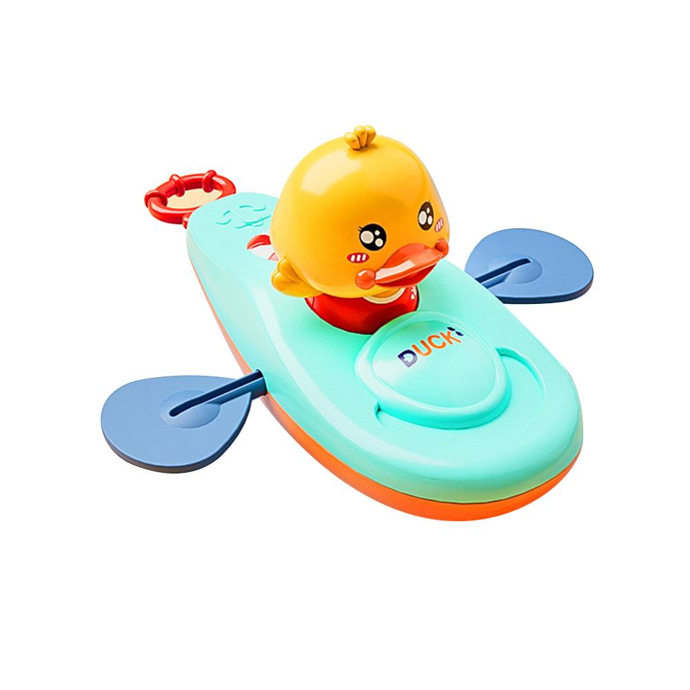 Pull Cord Duck Bathtub Boat Interactive Pull String Duck Infant Water Activity Toys Floatable Baby Bath Canoe