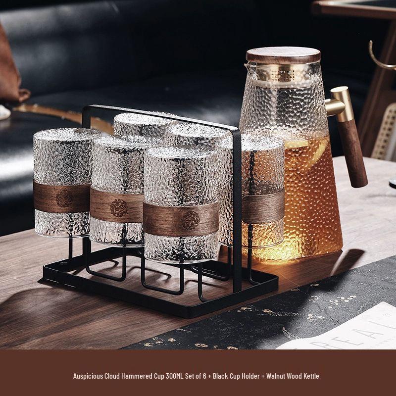 Jiakangming Chinese Retro Glass Teacup Set