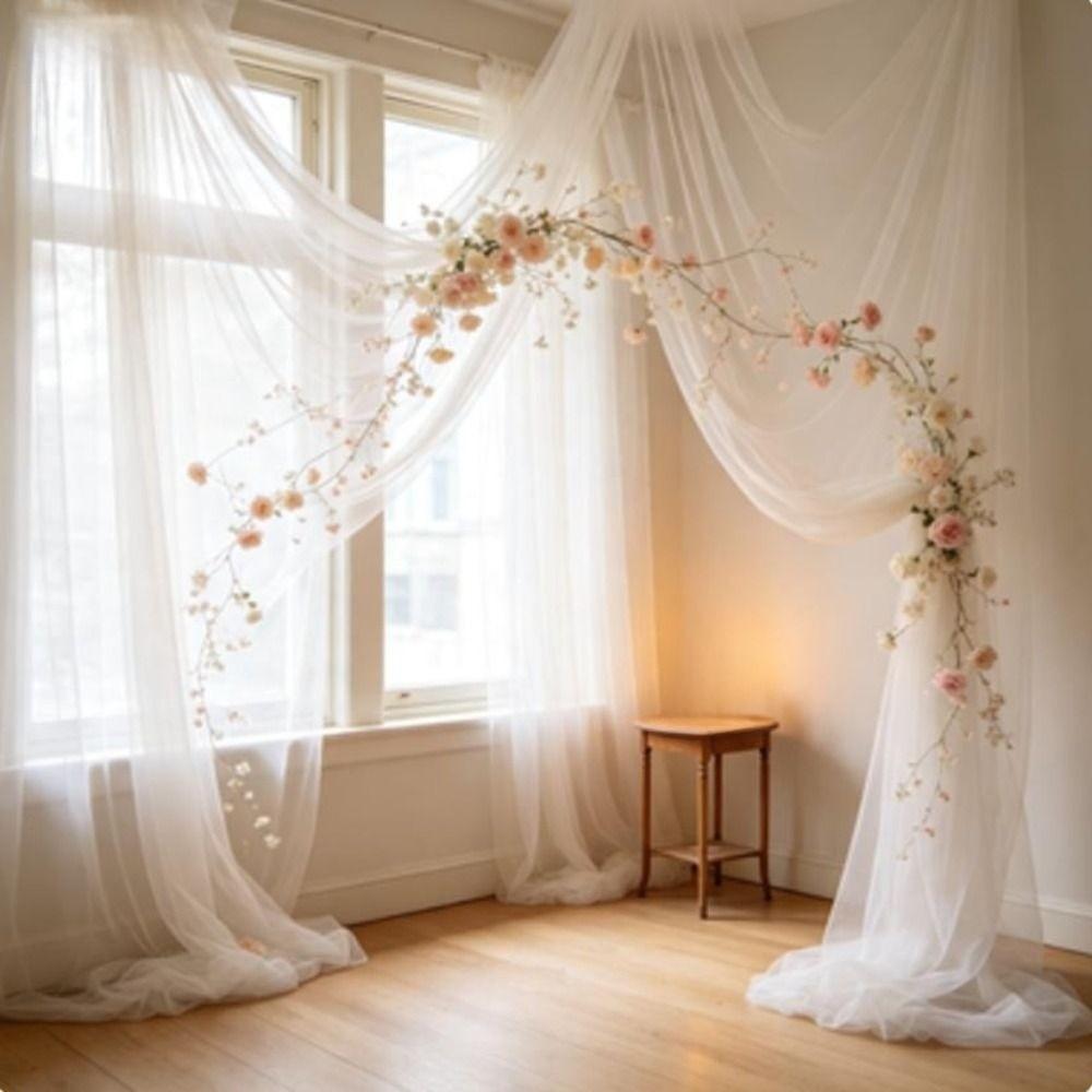 Transparent Sheer Mesh Curtains Event Backdrop Halloween Decor Atmosphere Backdrop Curtain Wedding