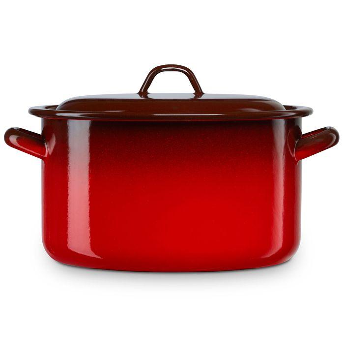 Faitout À Induction 22cm, Marmite 5 L Avec Couvercle Acier Émaillé Tous Feux Briebe Ignea Rouge 03721