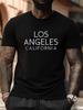 Plus Size Casual Short Sleeve T-shirt with "Los Angeles California" Graphic Print