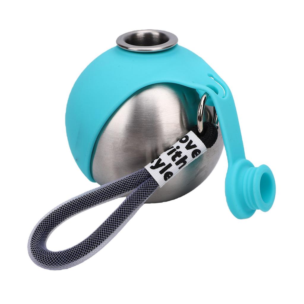 Portable Dog Water Bottle for Small Dogs Stainless Steel Body Silicone Bowl for Walking Hiking Travels with Clip and
