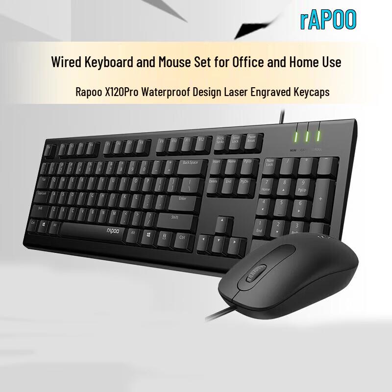 Rapoo X120pro Wired Keyboard and Mouse Set