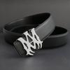 Herren 4,0CM Glatte Schnalle Buchstaben Gürtel: Trendiger Freizeit- & Business-Stil