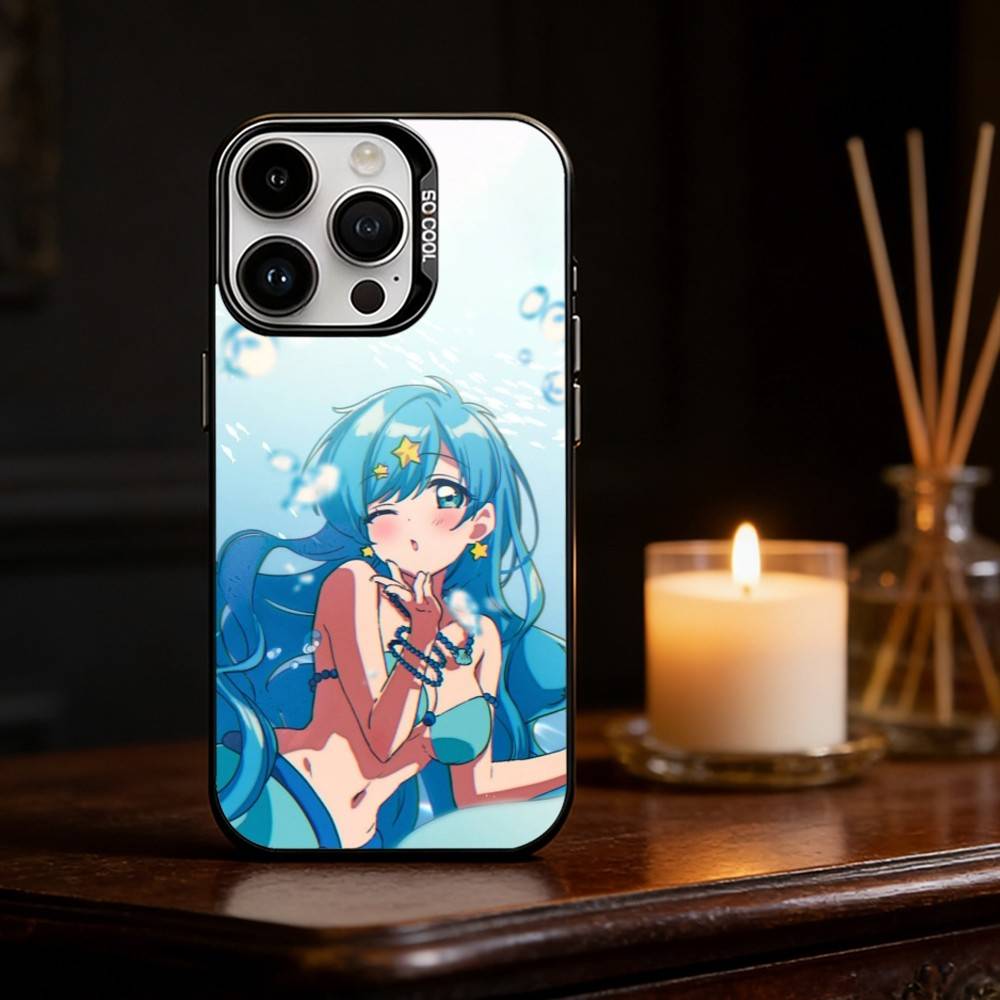 Mermaid Melody Pichi Pitch Phone Case For iPhone 17,16,15,14,13,12,11,Pro Max,Plus Candy Silver Cover