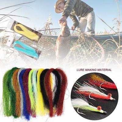New Flash Fly Tying Materials Fishing Tackle Screw Holographic Tinsel Squirmy Steel Lead Jig Head Hook Lure Making Material