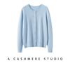 Kangsai Ni Women's 100% Pure Cashmere Round Neck Cardigan - Autumn/Winter Knit Sweater Jacket