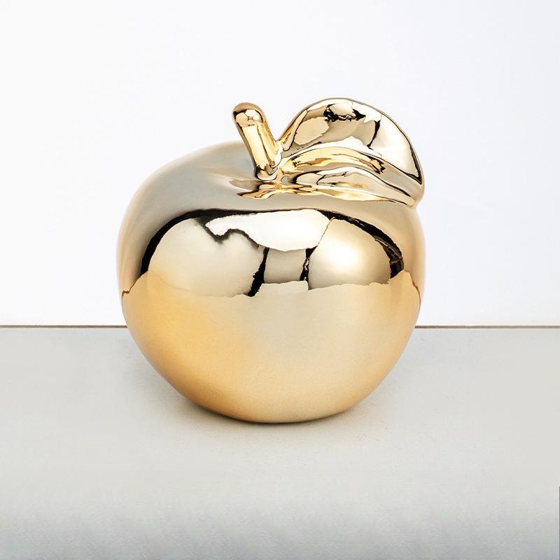 Керамическое яблоко в европейском стиле – Современное минималистичное украшение для дома в гостиную/кабинет золотой
