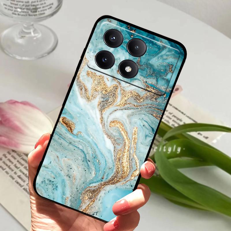 For POCO X6 Pro 5G Case POCOX6 Shockproof Soft TPU Silicone Phone Cover For Xiaomi POCO X6 Pro 5G Capa Cartoon Matte Bumper