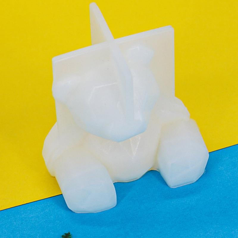 3D Geometry Little Bear Candle Decorative Ornament Silicone Mold Suitable for Epoxy Diy Crafts Jewelry Making Home Decor