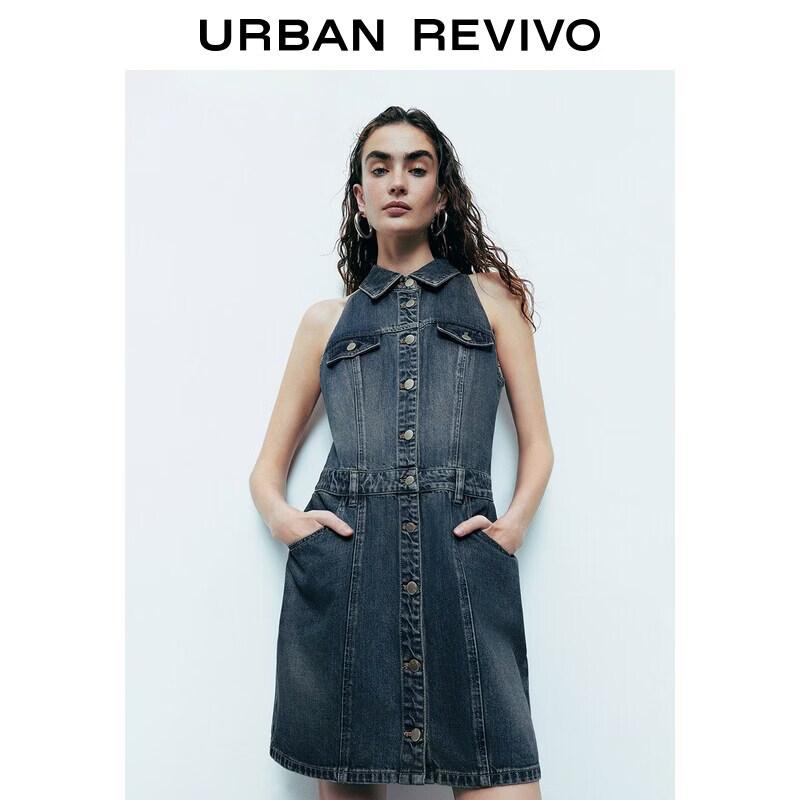 

UR2026 Retro Modern Washed Denim Shirtdress M