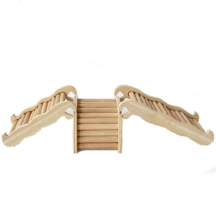 Wood Climbing Ladder with Groove Ramp Bridge Easy Connection To Any Plane