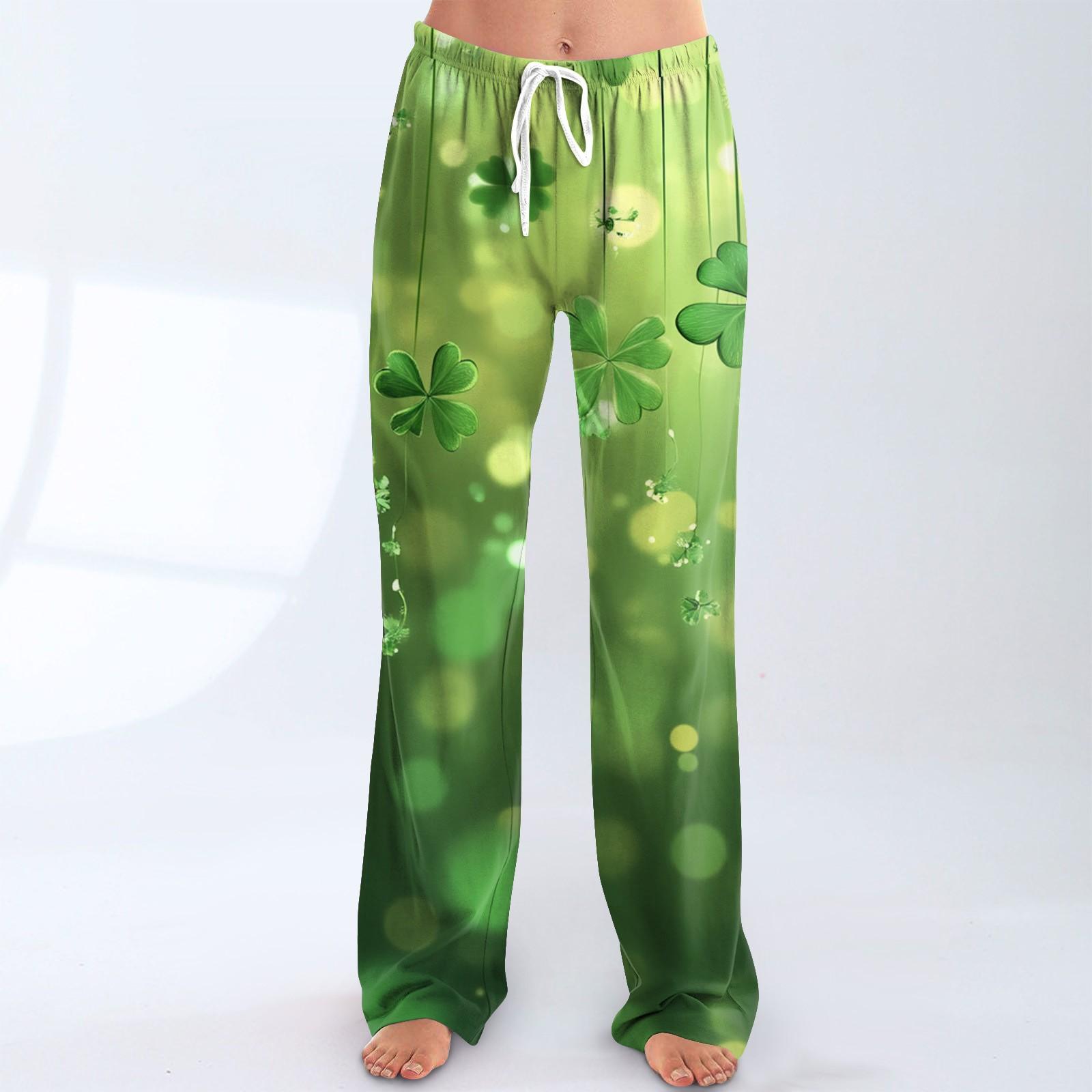 

Женские пижамные штаны, одежда для сна, повседневные брюки с принтом и эластичным поясом, удобные прямые свободные брюки для йоги L