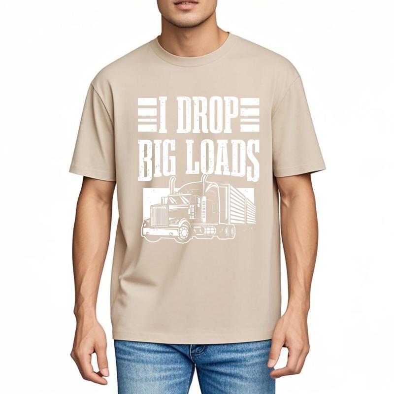 Oversized Summer Teenagers Tshirt I Drop Big Loads Truck Graphic Short Sleeve Relaxed Fit ONeck Tee Shirt Brand Teeshirt