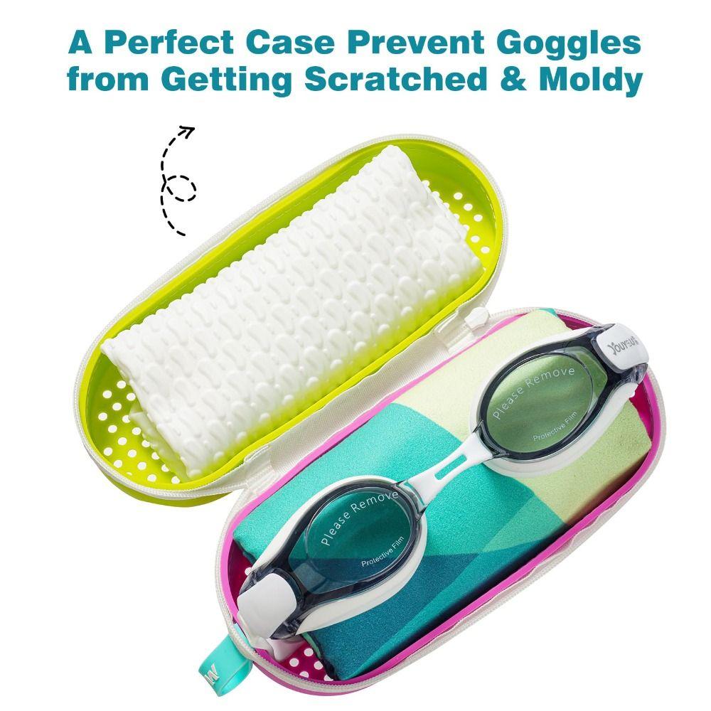 Silicone Zipper Eyeglasses Case Portable Sun Glasses Storage Box Swim Goggle Case  Swimmers