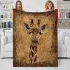 Animal Giraffe Throw Blanket Flannel Fabric With Realistic Giraffe Design For Living Room Relaxing Sessions Cozy - Feeling